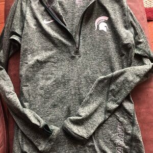 Nike Green Heather Michigan State Spartans 1/4 Zip Pullover